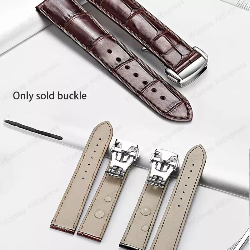 Matt Clasp for OMEGA 16 18 20mm Watch Strap Band Leather Rubber Buckle Black