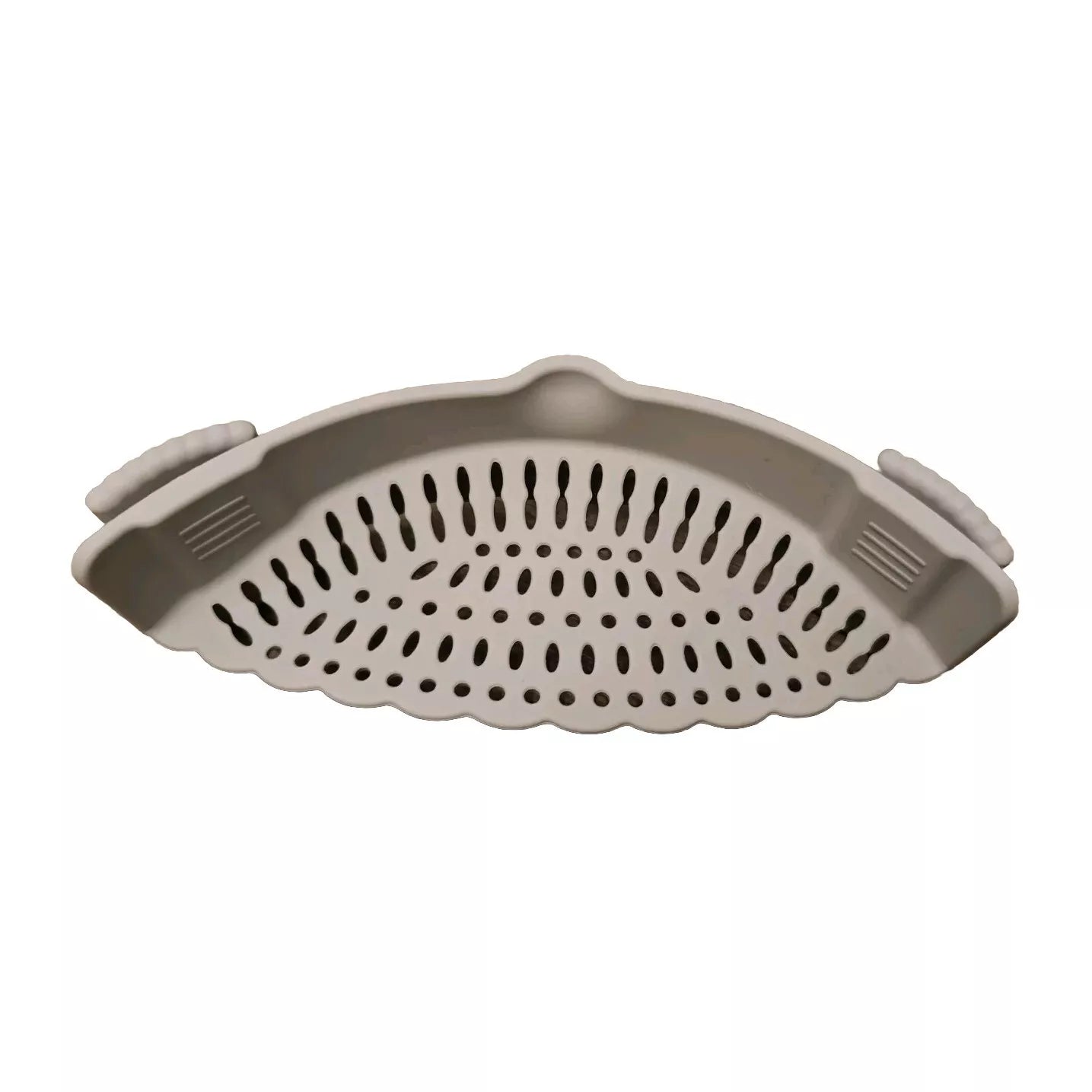 Silicone Kitchen Clip-On Snap and Strainer Clip Colander Pots Draining Grey